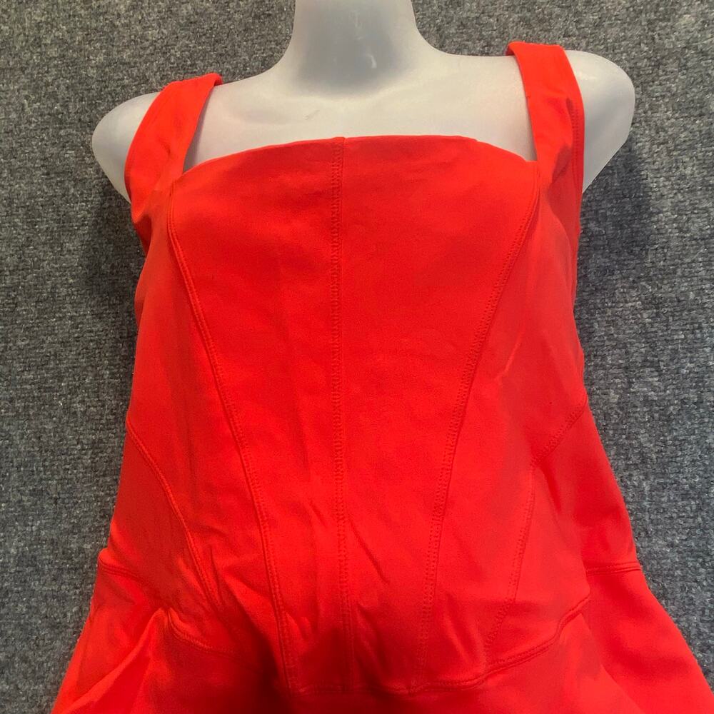 TA3 Women’s Red Square-Neck Swim Dress With Pockets 2X - Picture 2 of 10